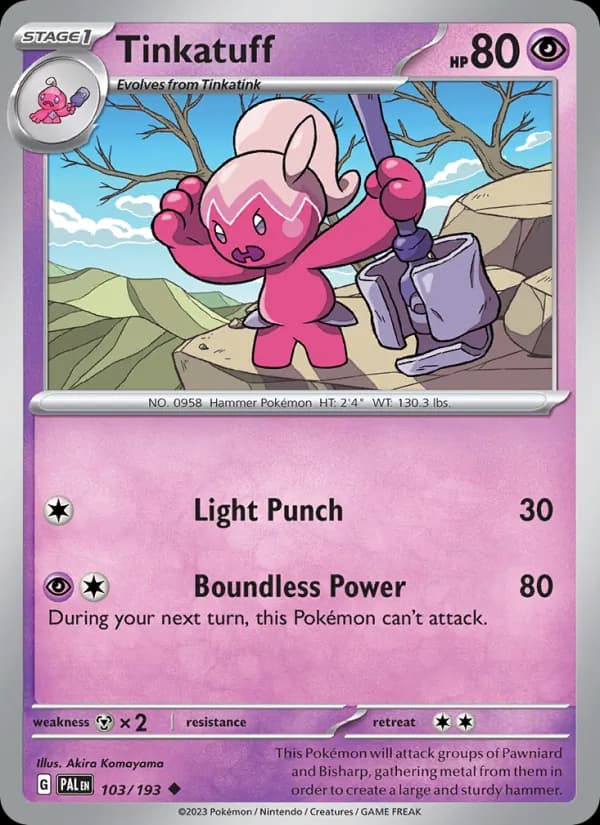 Tinkatuff card in English