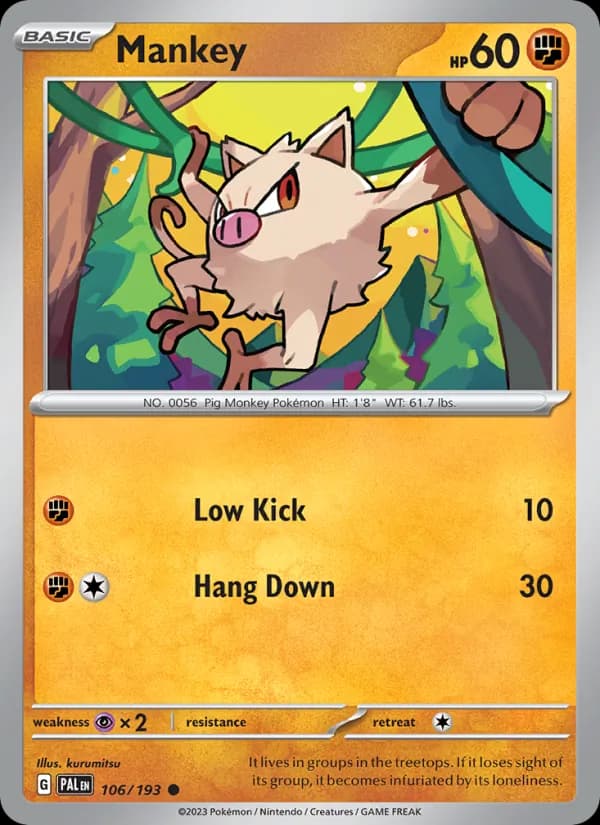 Mankey card in English
