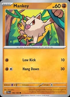 Mankey card in English