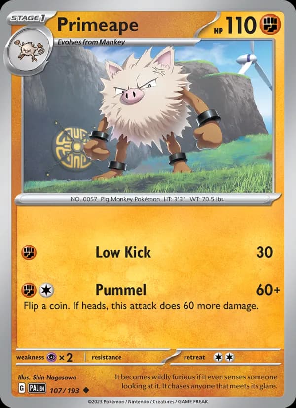 Primeape card in English