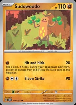 Sudowoodo card in English