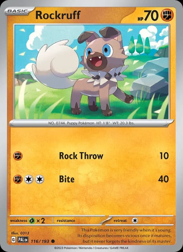 Rockruff card in English