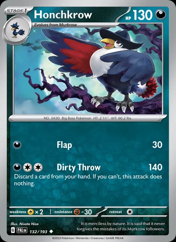 Honchkrow card in English
