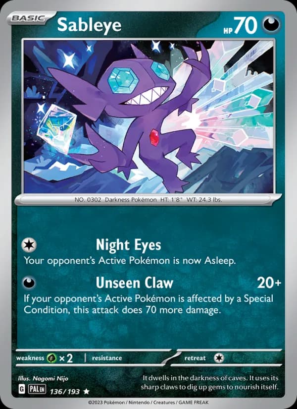 Sableye card in English