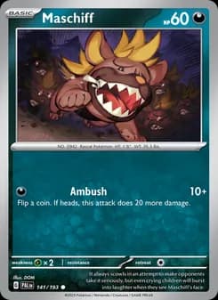 Maschiff card in English
