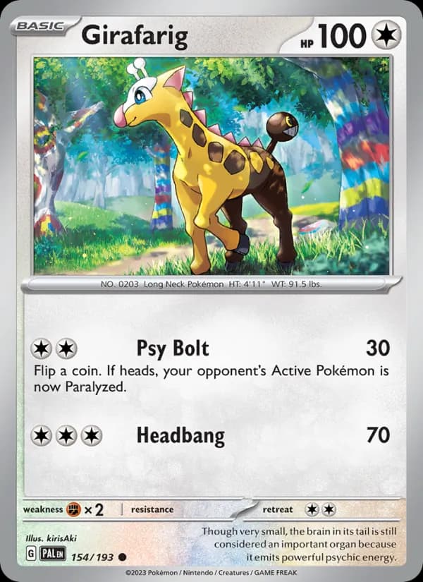 Girafarig card in English