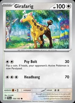 Girafarig card in English