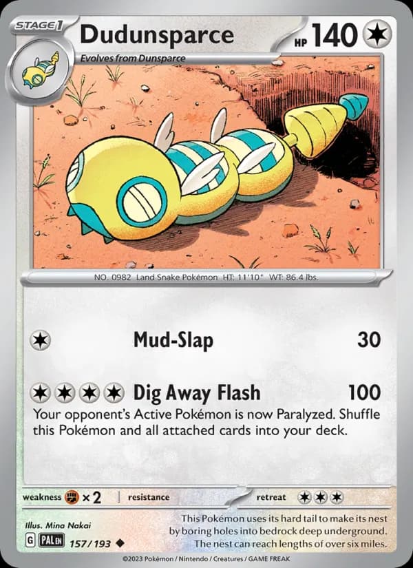 Dudunsparce card in English