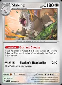 Slaking card in English
