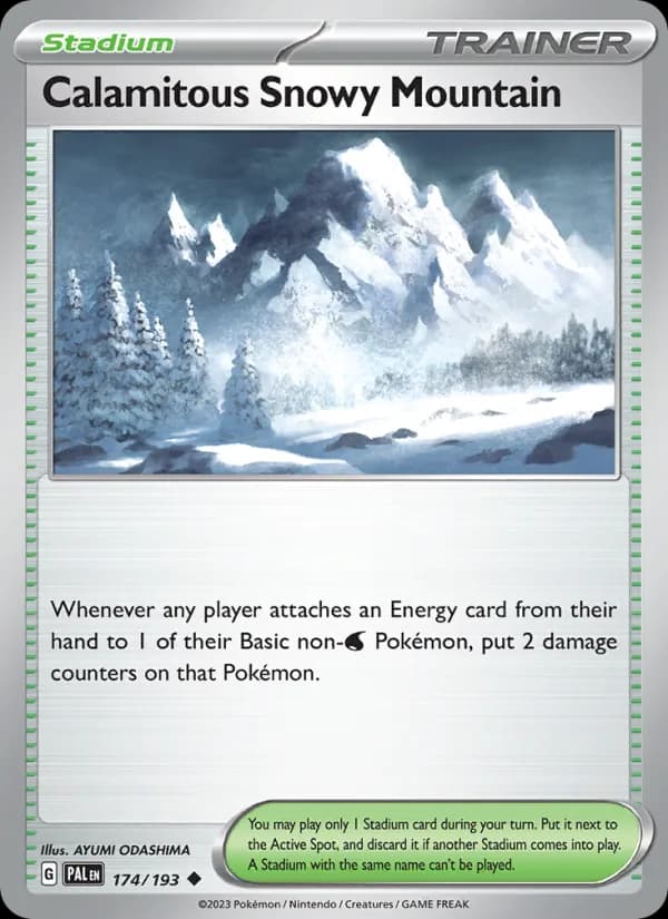 Calamitous Snowy Mountain card in English