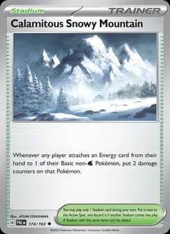 Calamitous Snowy Mountain card in English