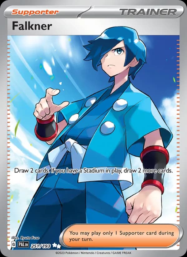 Falkner card in English