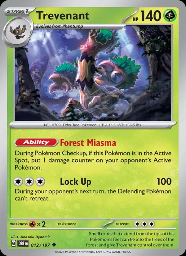 Trevenant card in English