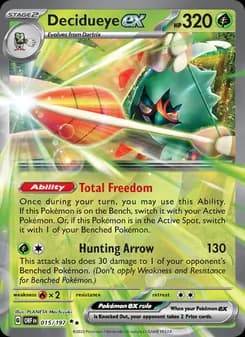 Decidueye ex card in English