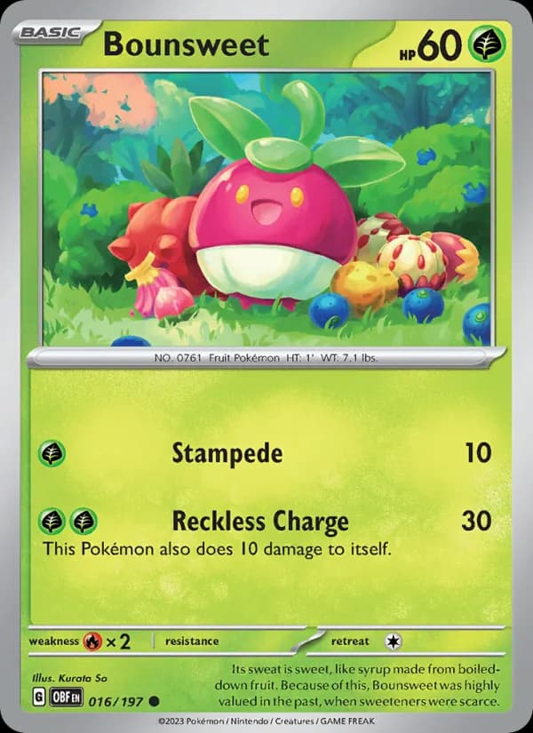 Bounsweet card in English