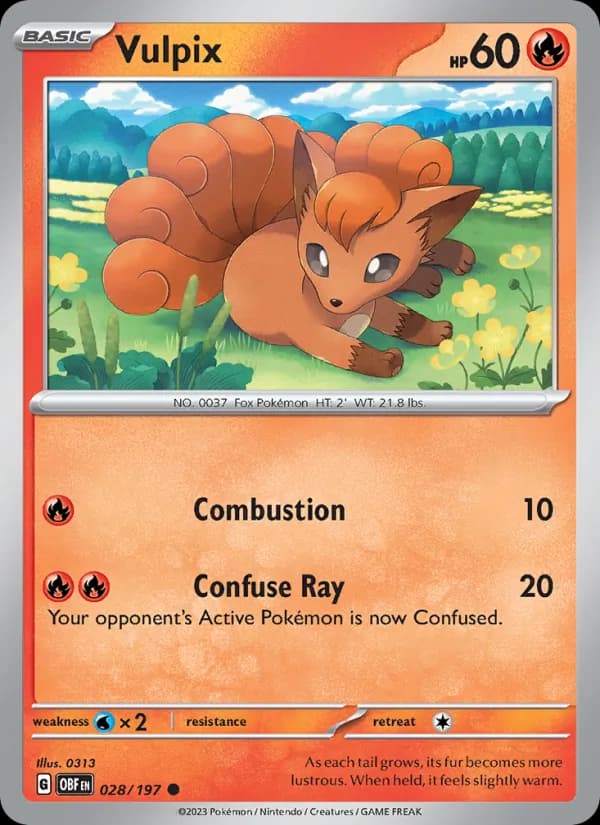 Vulpix card in English