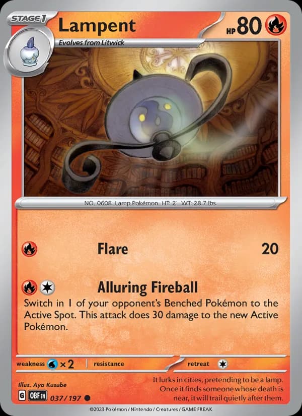 Lampent card in English