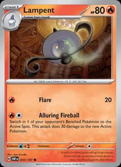 Lampent card in English