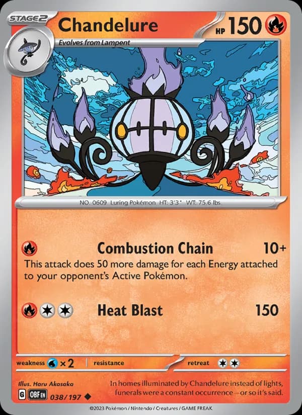 Chandelure card in English