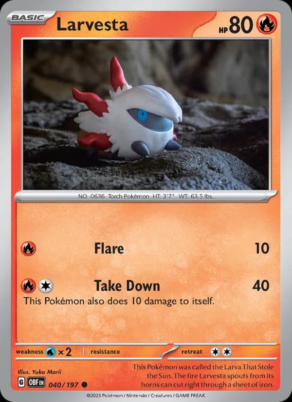 Larvesta card in English