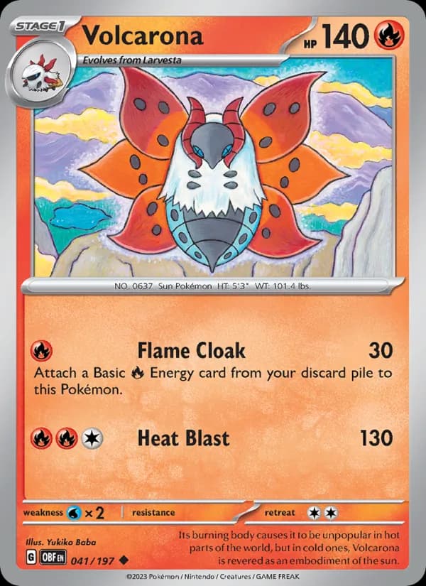 Volcarona card in English