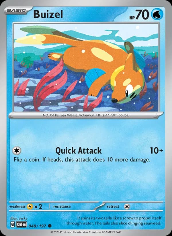 Buizel card in English
