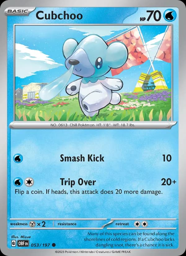 Cubchoo card in English