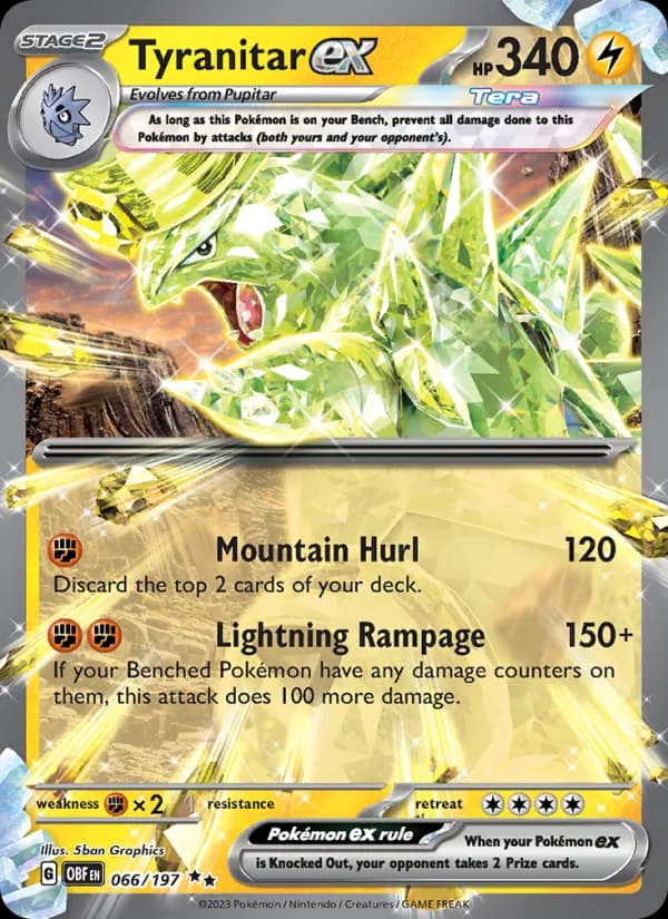 Tyranitar ex card in English