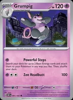 Grumpig card in English