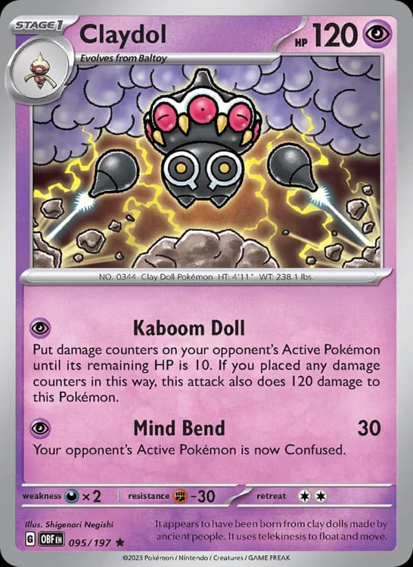 Claydol card in English
