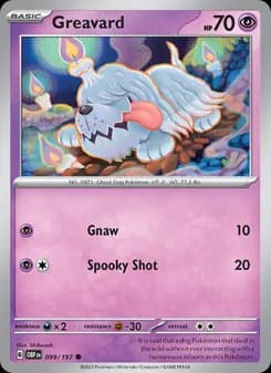 Greavard card in English