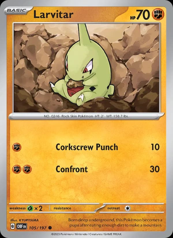 Larvitar card in English