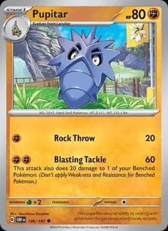 Pupitar card in English