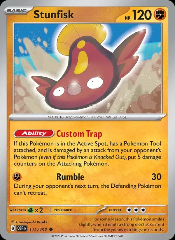 Stunfisk card in English