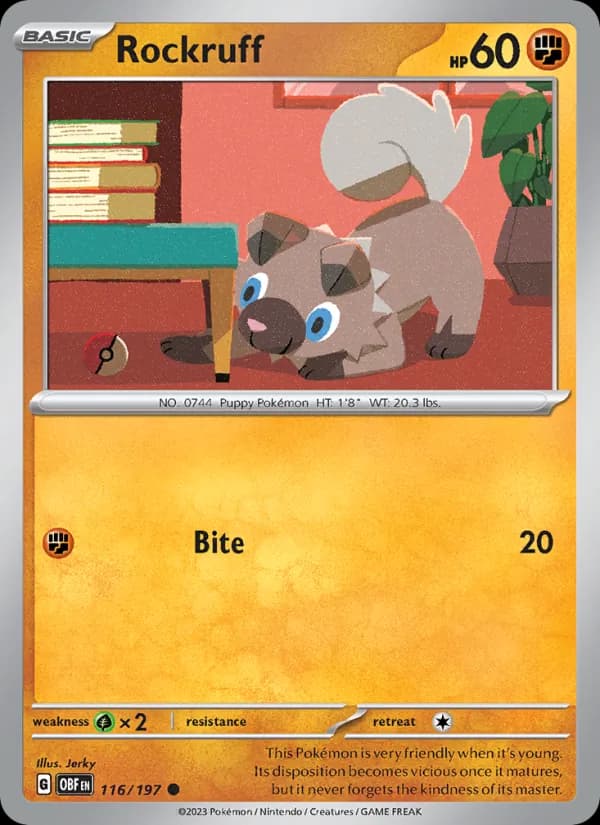 Rockruff card in English