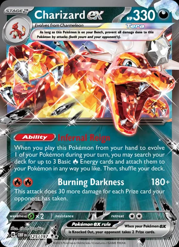 Charizard ex card in English