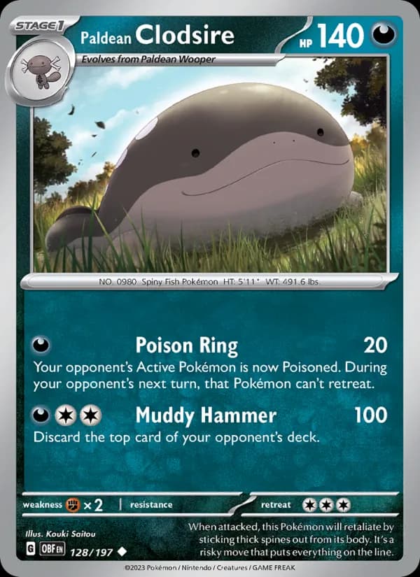 Paldean Clodsire card in English