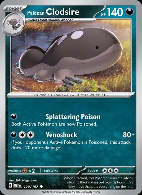 Paldean Clodsire card in English