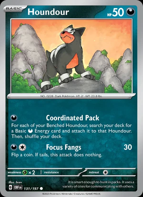 Houndour card in English
