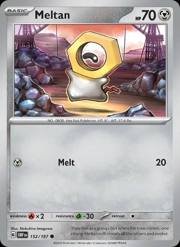 Meltan card in English