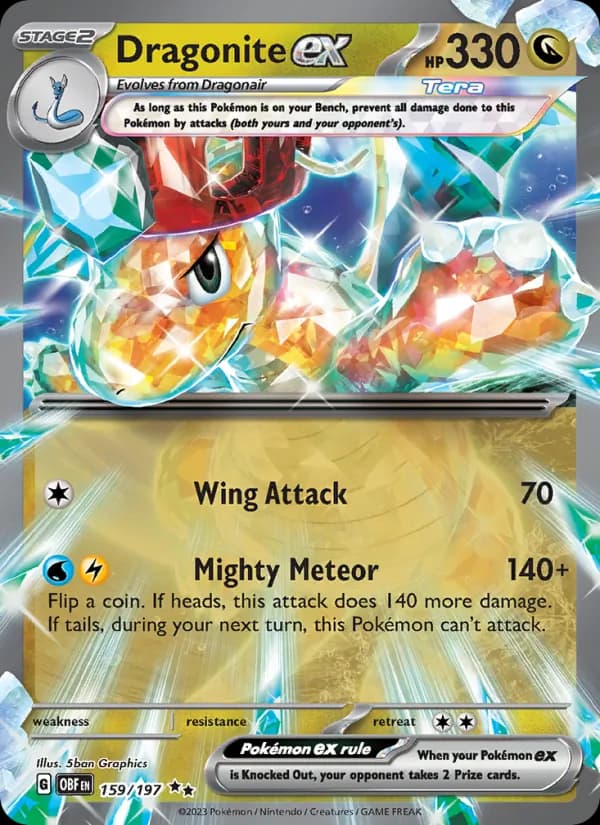 Dragonite ex card in English