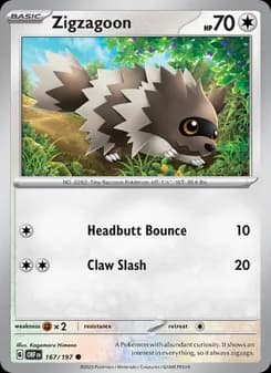 Zigzagoon card in English