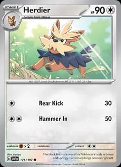 Herdier card in English