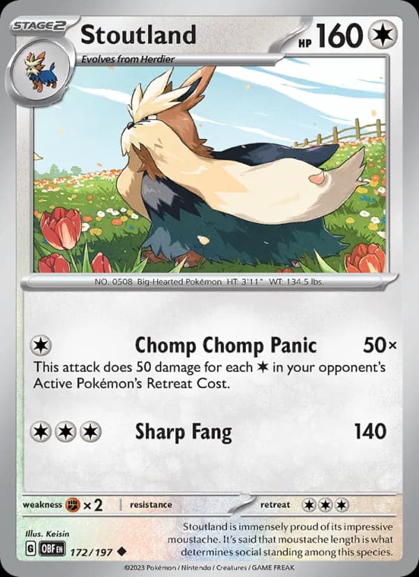 Stoutland card in English
