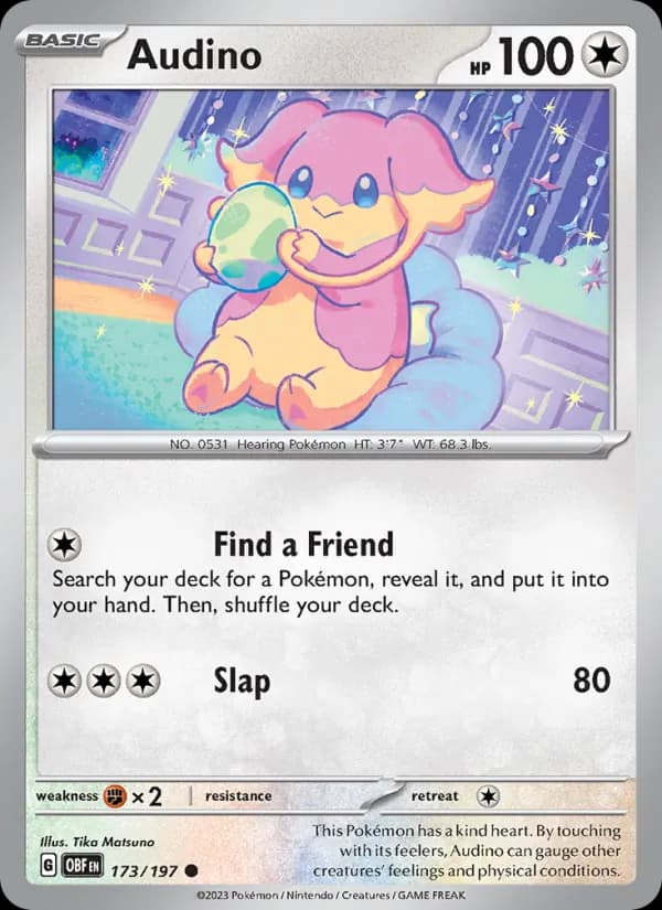 Audino card in English