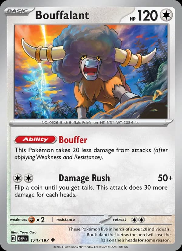 Bouffalant card in English