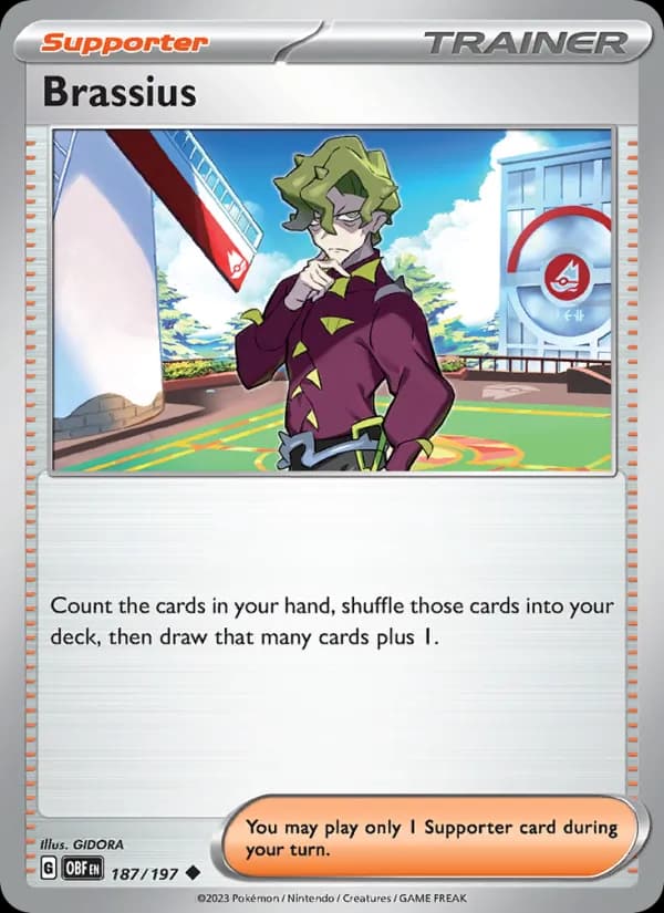 Brassius card in English