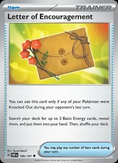 Letter of Encouragement card in English