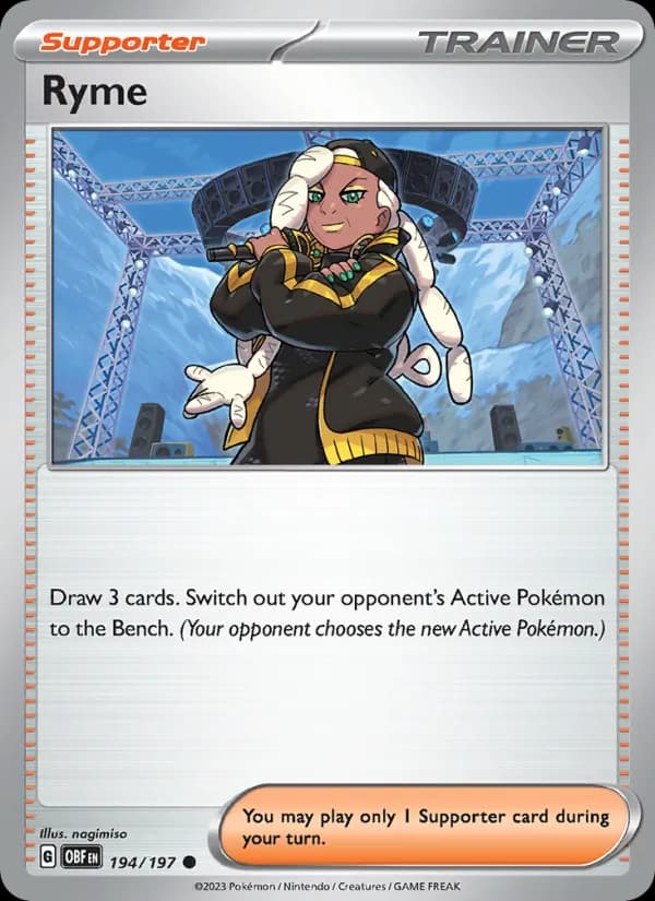 Ryme card in English