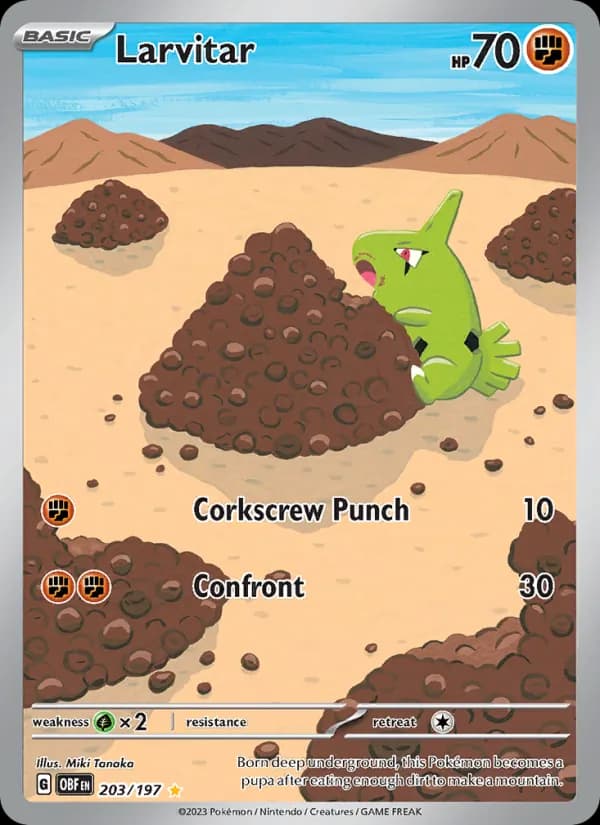 Larvitar card in English